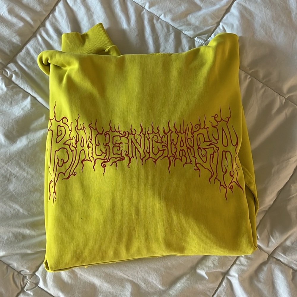 BALENCIAGA YELLOW FLAME HOODIE